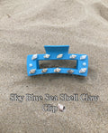 Sky Blue Sea Shell Claw Clip