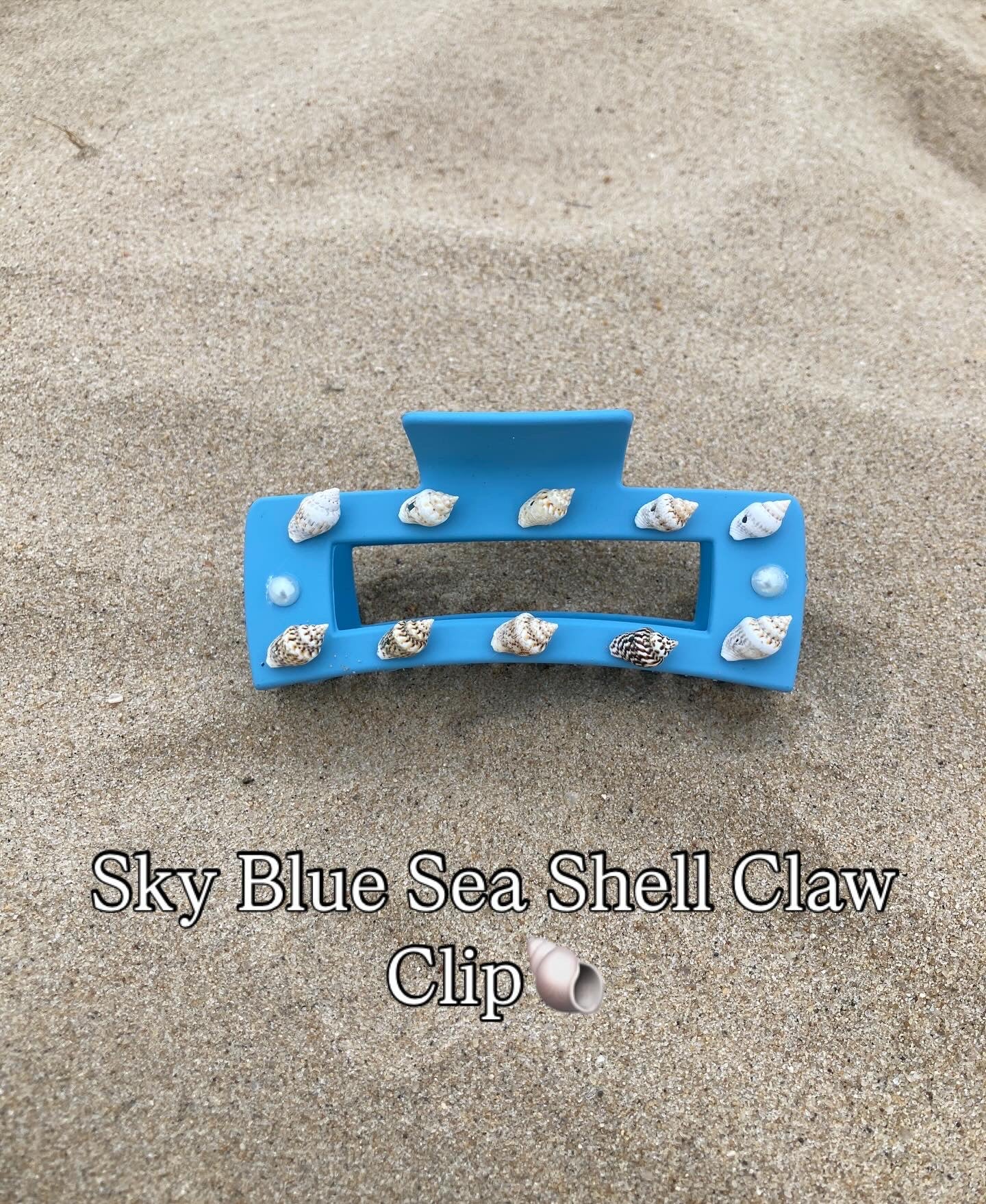 Sky Blue Sea Shell Claw Clip