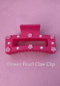 Pink Flower Pearl Claw Clip